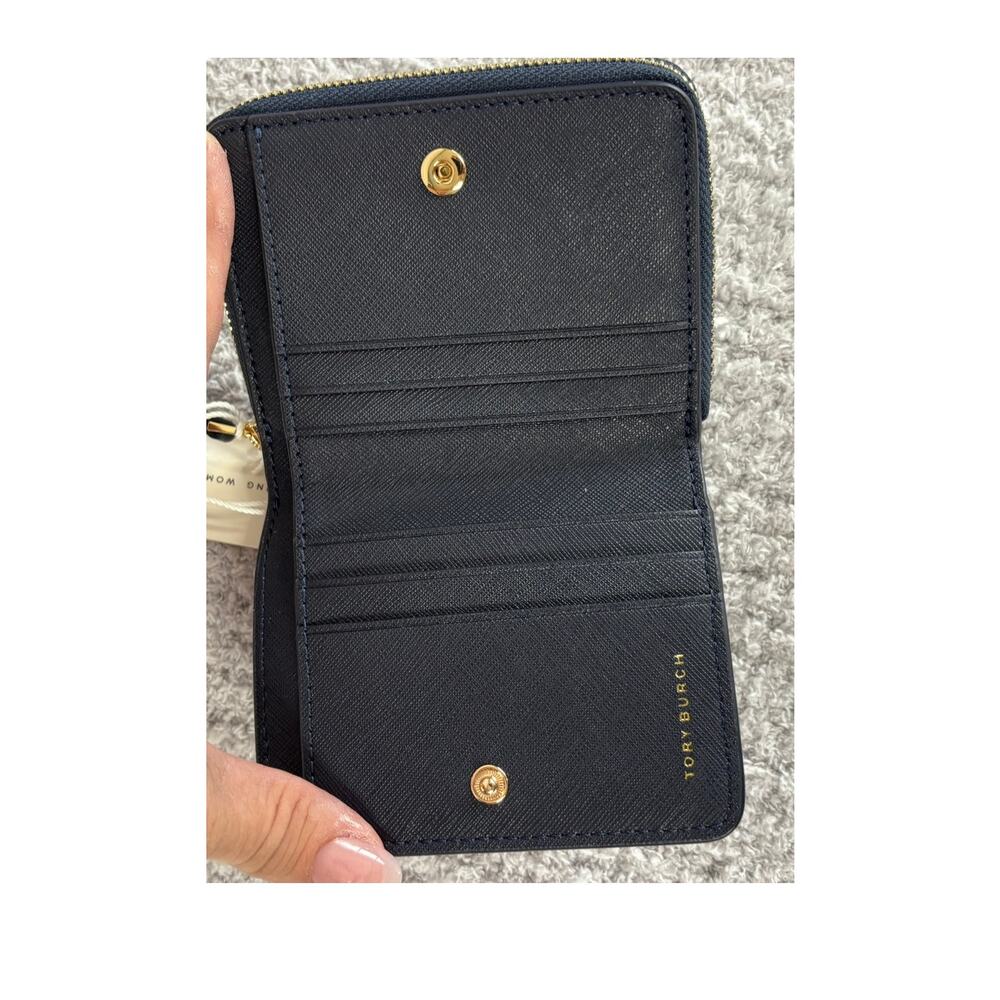 NWT Tory Burch Blue Leather Emerson Mini Wallet #72895 - Picture 7 of 8